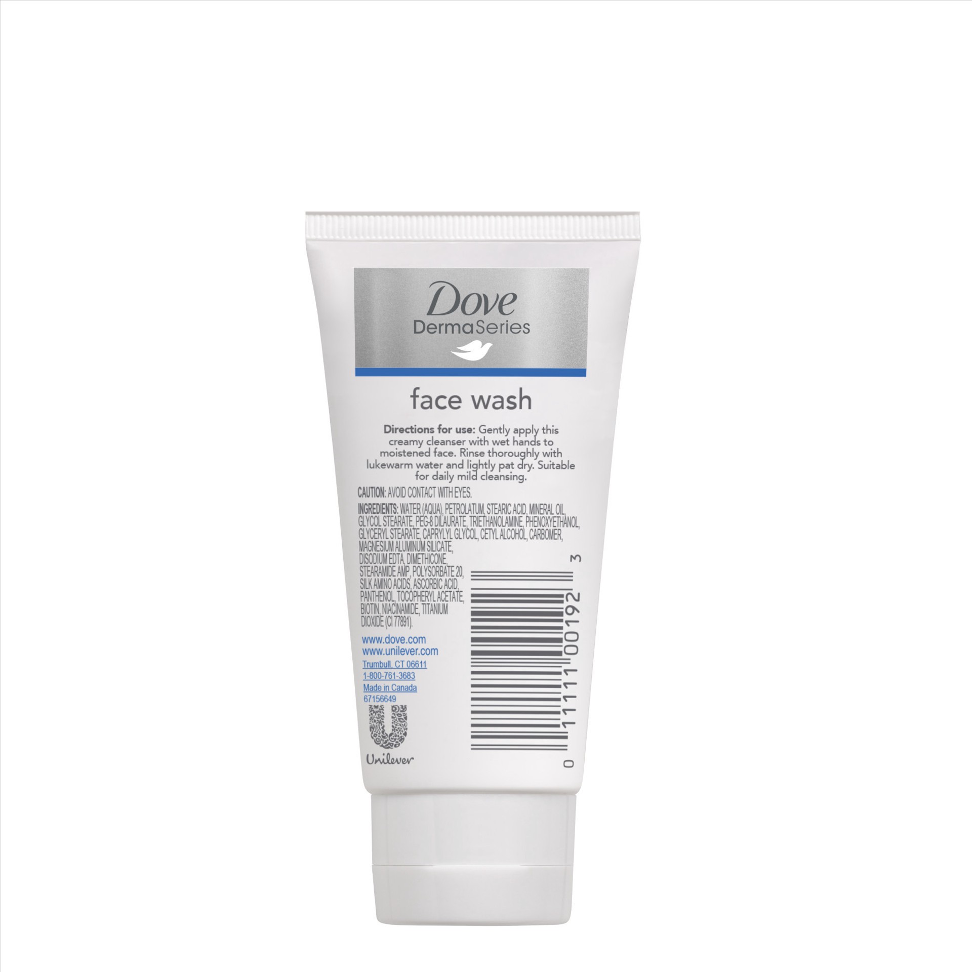 slide 3 of 3, Dove Fragrance-Free Face Wash, Travel Size for Dry Skin, 1.7 oz, 1.7 oz