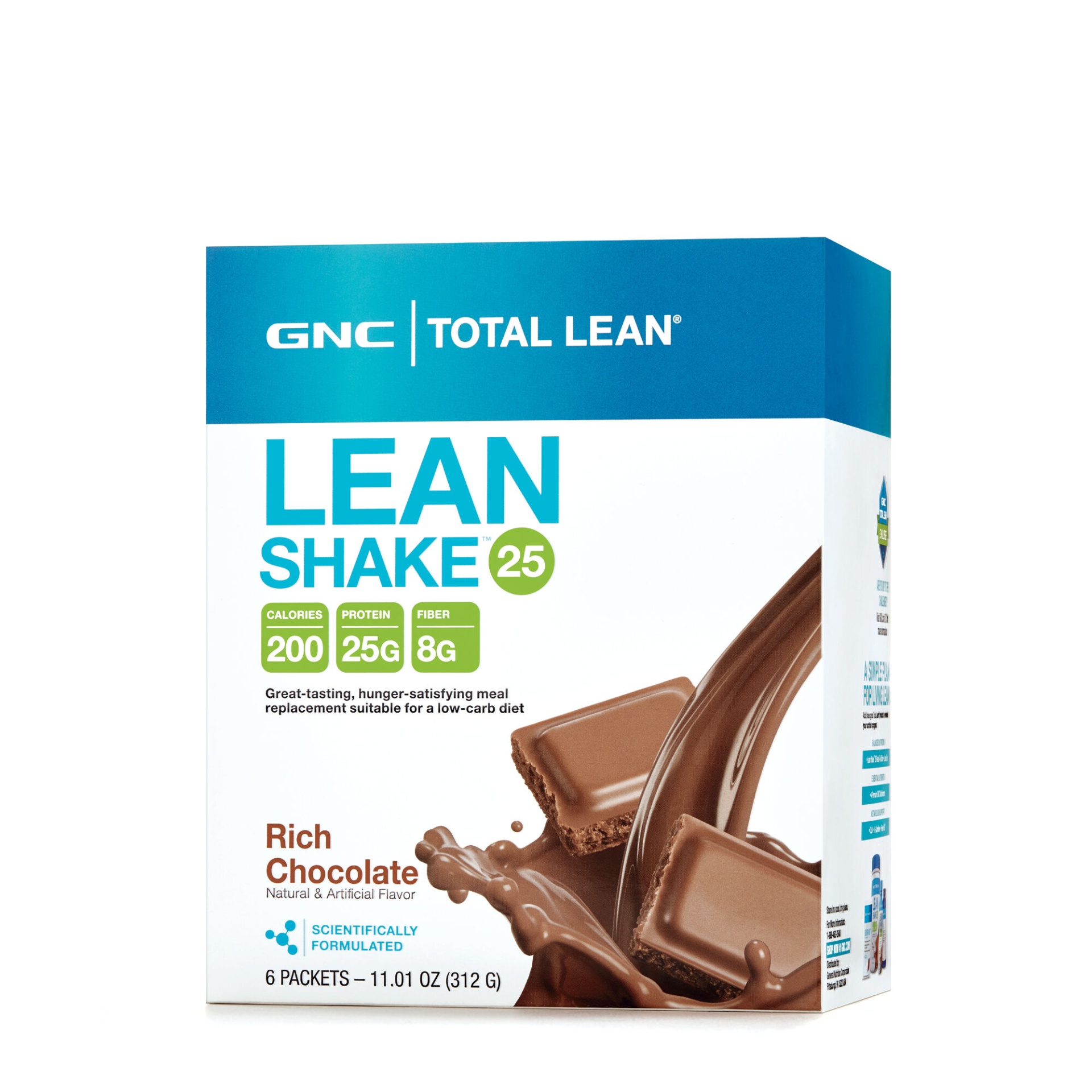 slide 1 of 1, GNC Total Lean Lean Shake 25- Rich Chocloate, 6 ct