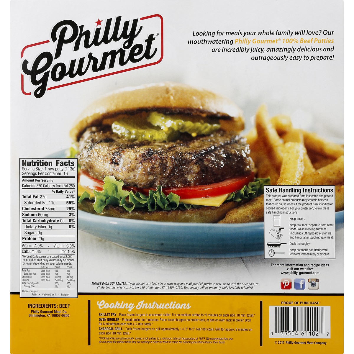 slide 9 of 12, Philly Gourmet Patties 16 ea, 16 ct