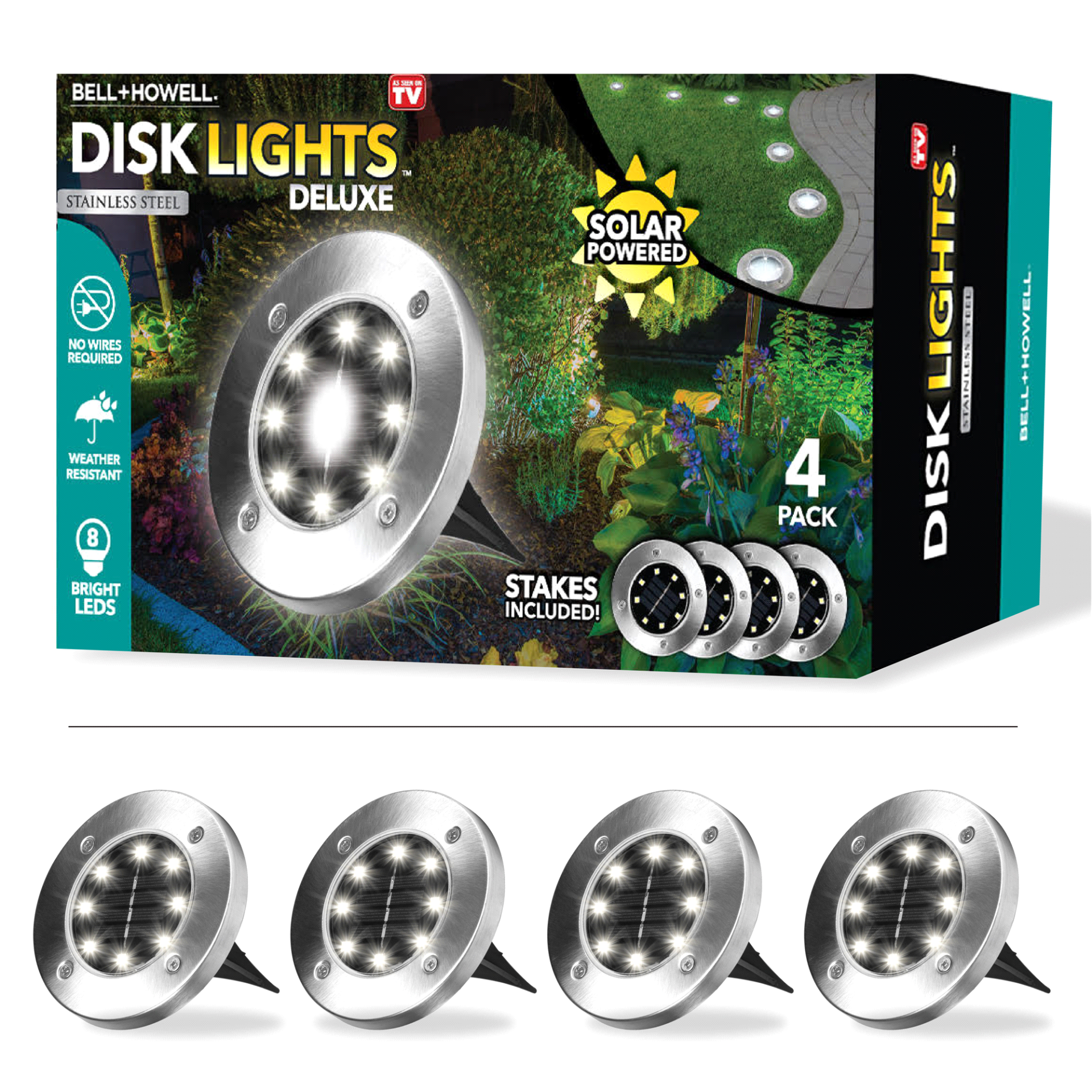 slide 1 of 1, Bell + Howell Round Disk Lights, 1 ct