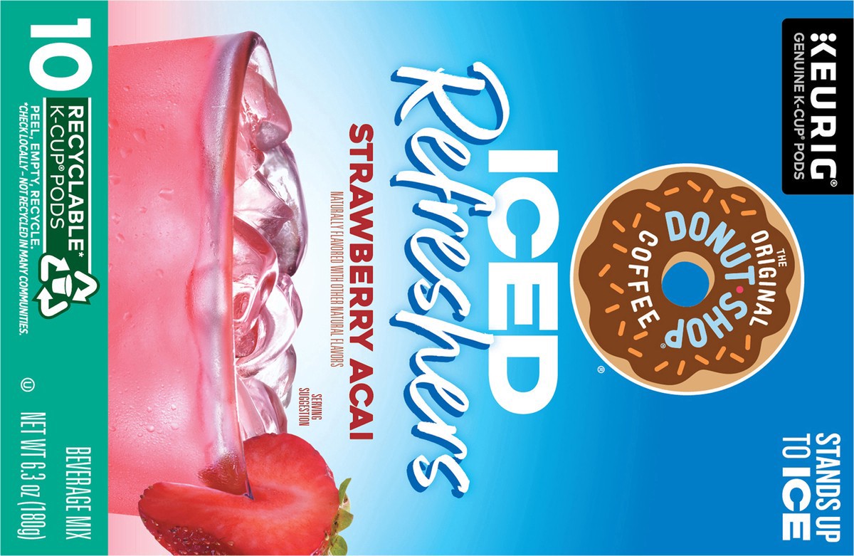 slide 2 of 10, The Original Donut Shop Iced Refreshers, Strawberry Açaí Flavor, Keurig Single Serve K-Cup Pods, 10 Count, 10 ct