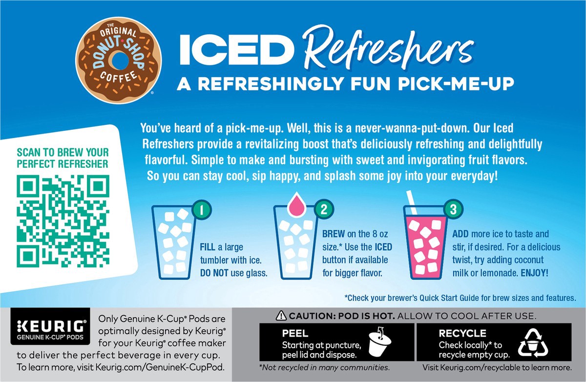 slide 5 of 10, The Original Donut Shop Iced Refreshers, Strawberry Açaí Flavor, Keurig Single Serve K-Cup Pods, 10 Count, 10 ct