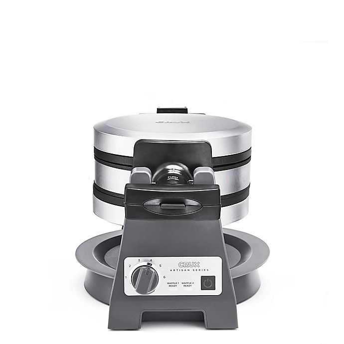 slide 4 of 9, CRUX Artisan Series Double Rotating Waffle Maker - Grey, 1 ct
