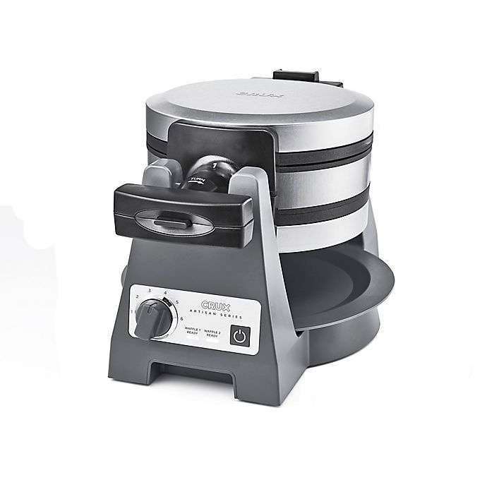 slide 8 of 9, CRUX Artisan Series Double Rotating Waffle Maker - Grey, 1 ct