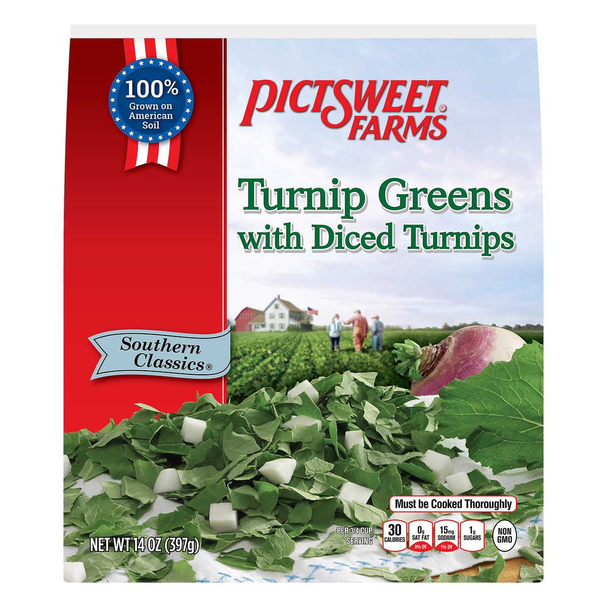 slide 3 of 9, PictSweet Turnip Greens, 14 oz