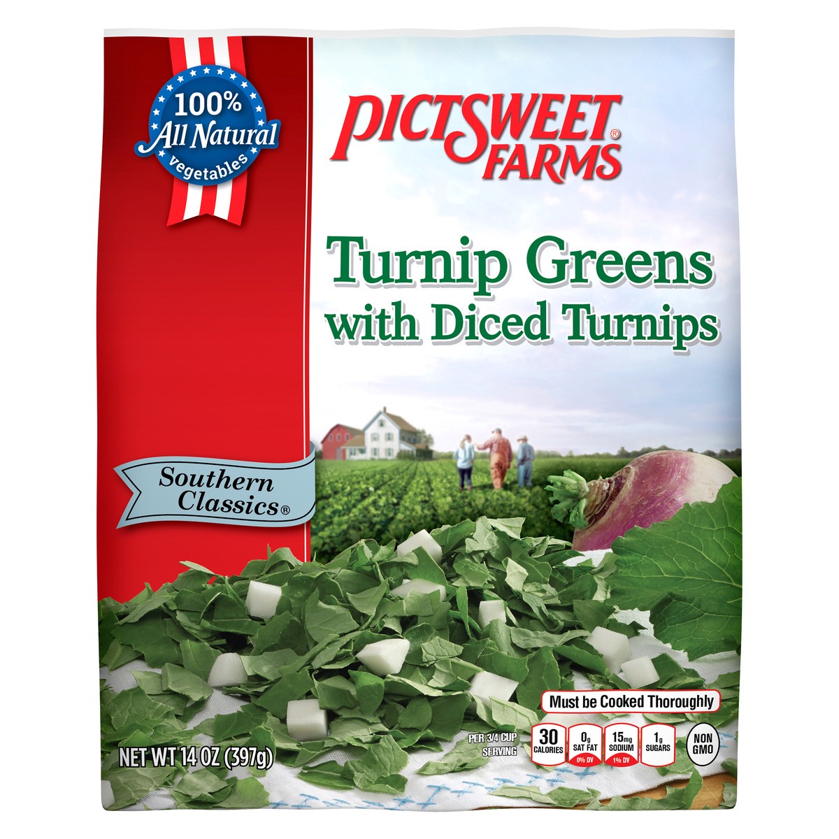 slide 1 of 9, PictSweet Turnip Greens, 14 oz