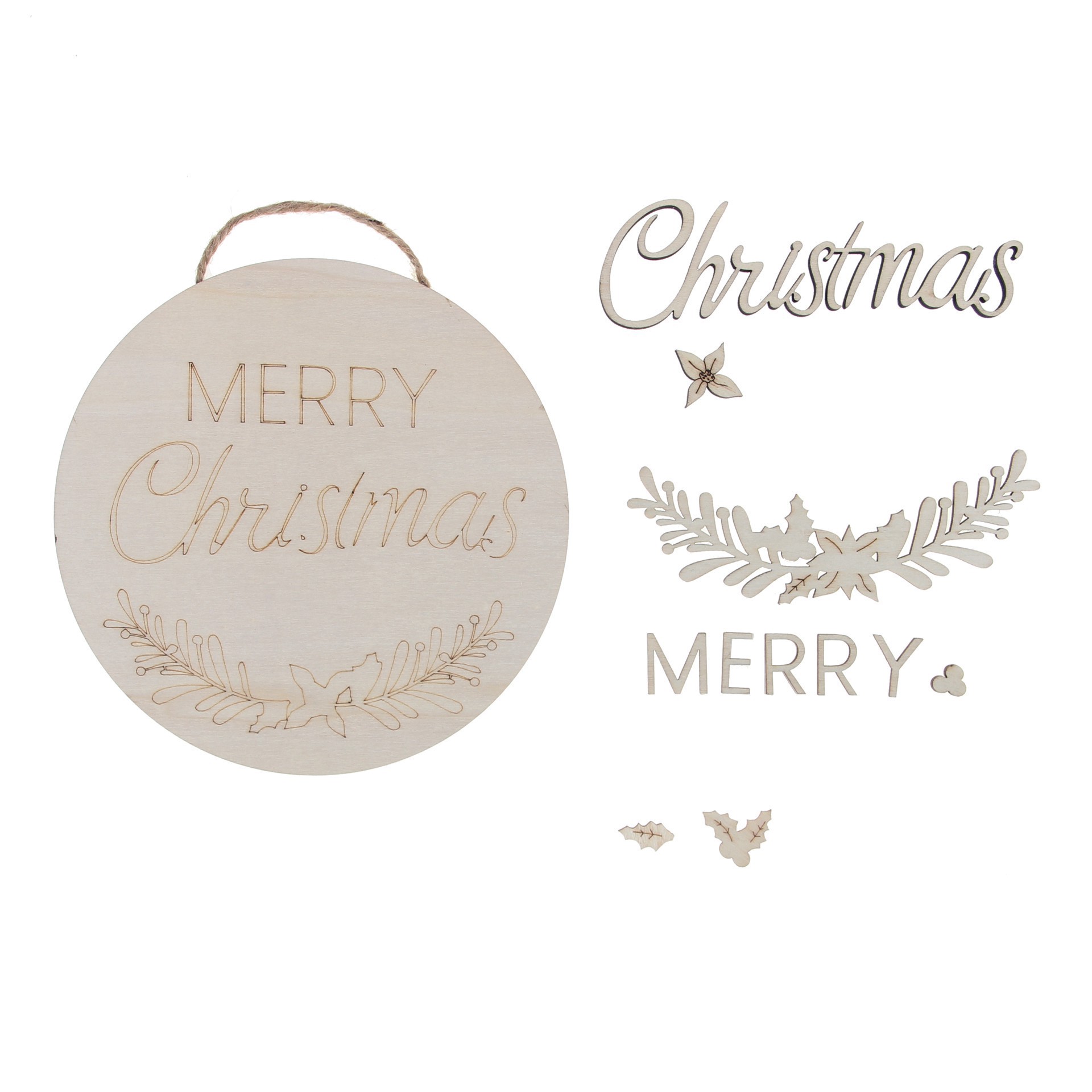 slide 2 of 4, 6" Merry Christmas Diy Wood Decor Kit By Make Market, 6 in x 6 in