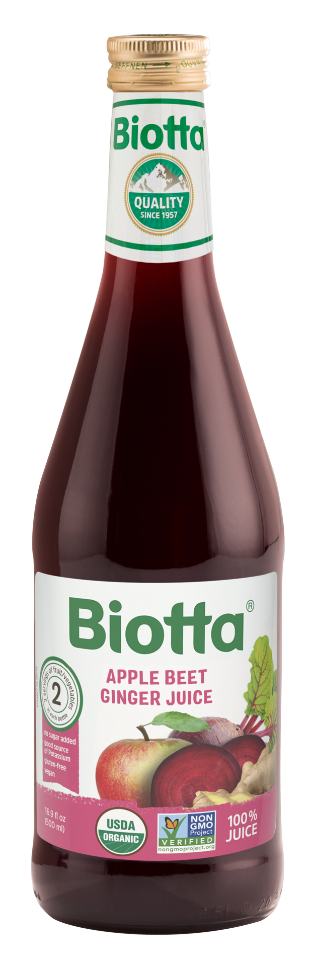 slide 1 of 10, Biotta Organic Apple Beet Ginger Juice, 16.9 fl oz