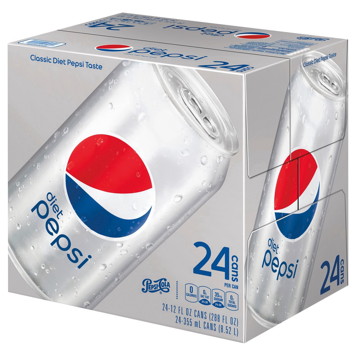slide 2 of 7, Pepsi Diet Pepsi Soda Classic Cola 12 Fl Oz 24 Count, 24 ct; 12 fl oz