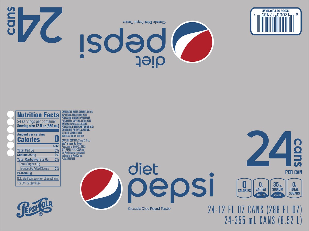 slide 7 of 7, Pepsi Soda, 24 ct; 12 fl oz