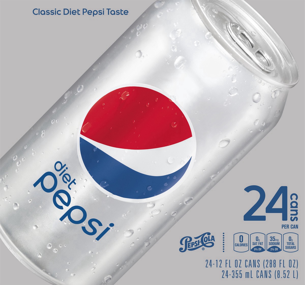 slide 7 of 7, Pepsi Diet Pepsi Soda Classic Cola 12 Fl Oz 24 Count, 24 ct; 12 fl oz