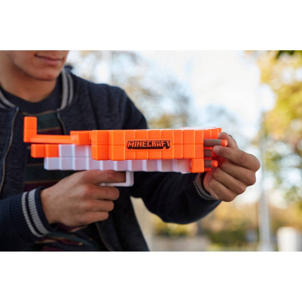 slide 9 of 13, Nerf Minecraft Pillager's Crossbow Blaster, 1 ct