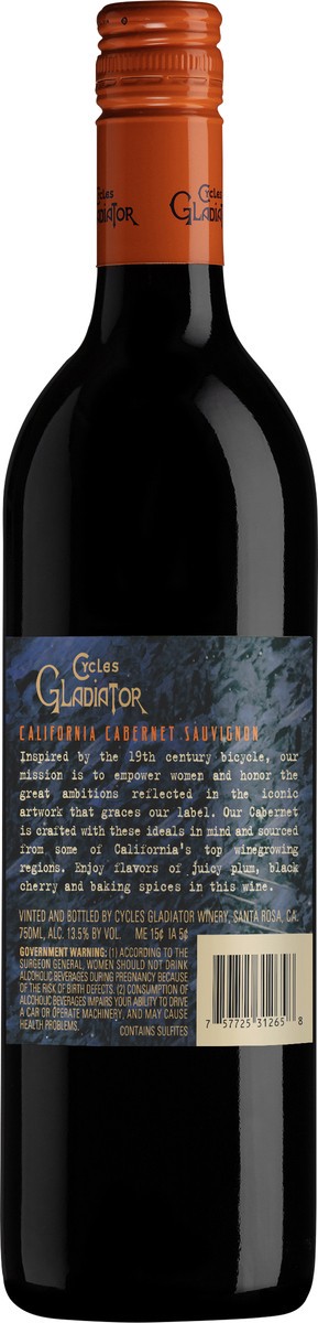 slide 4 of 6, Cycles Gladiator Cabernet Sauvignon, 750 ml