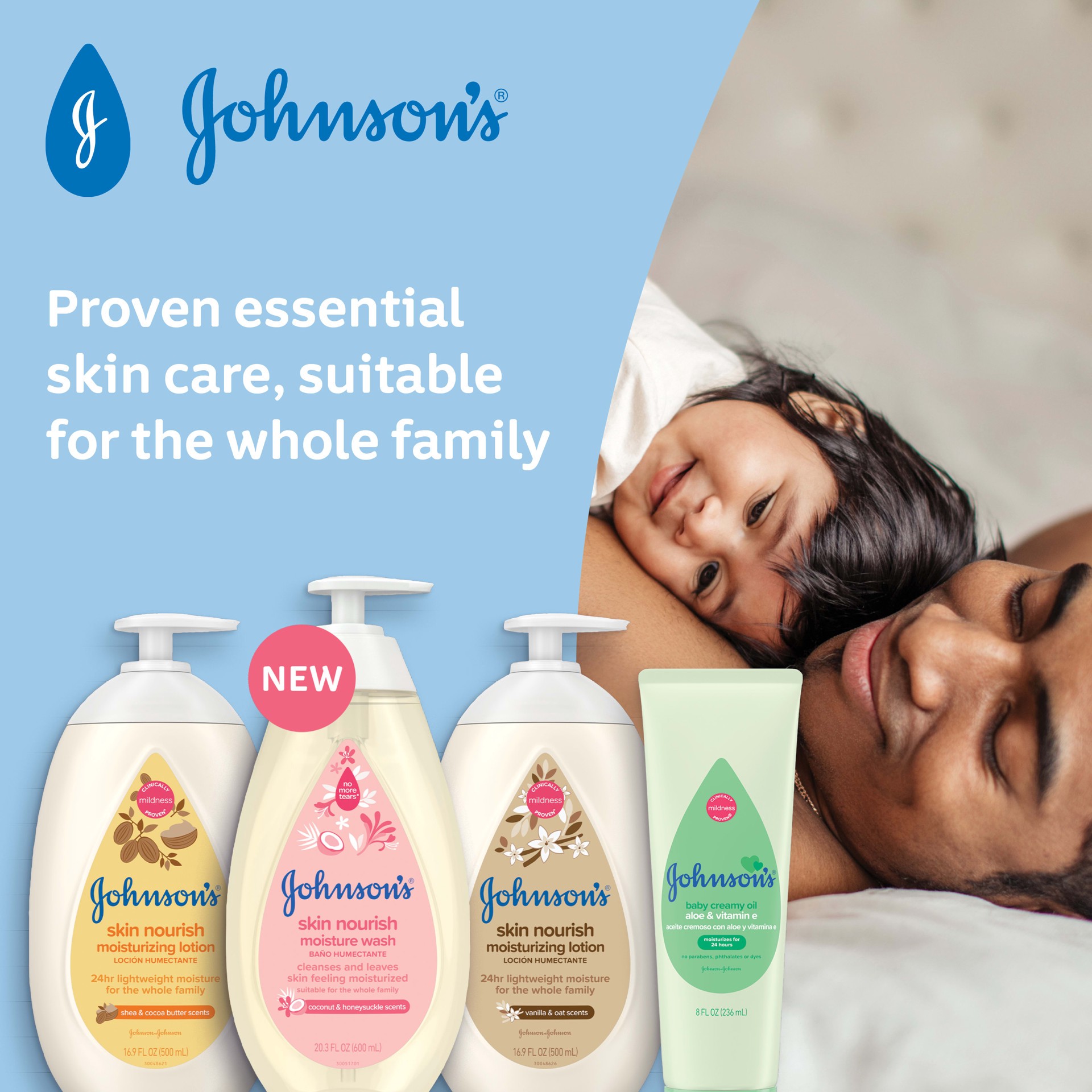 slide 4 of 9, Johnson's Johnsons Skin Nourish Creamy Oil, Coconut & Honeysuckle Scents, 8 Fl. Oz (236 mL), 8 fl oz