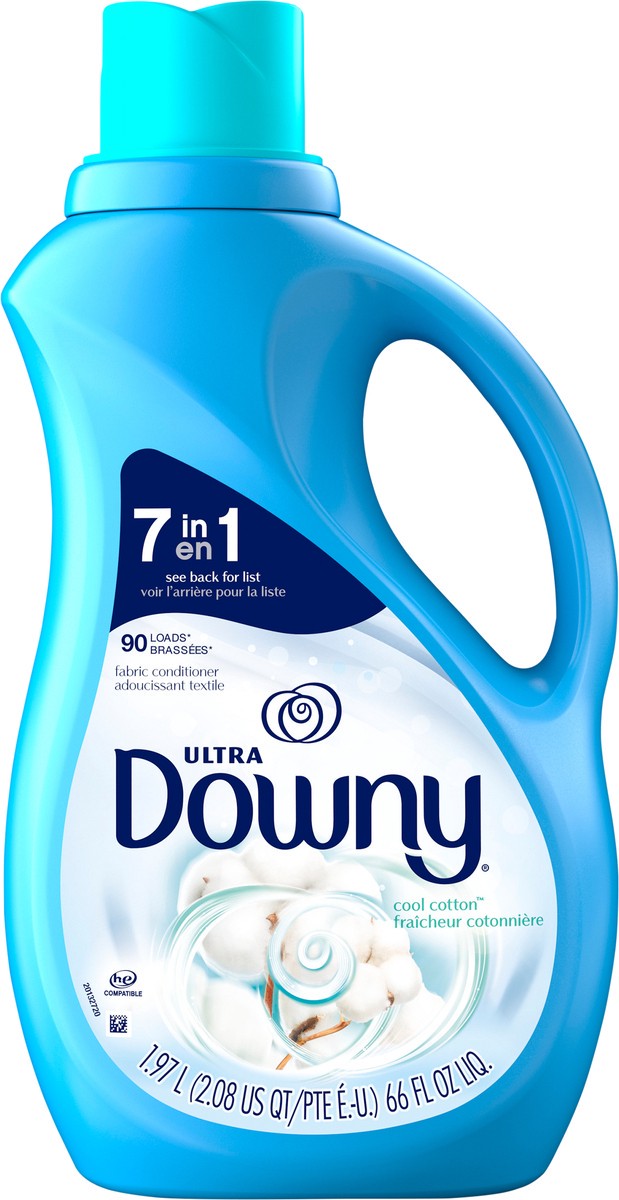 slide 3 of 6, Downy Soft, 2 in 1 Soft and Fresh Liquid Fabric Softener, Cool Cotton, 66 fl oz, 90 Loads, Fabric Conditioner Liquid provides softness and freshness for fabrics, 2.08 qt
