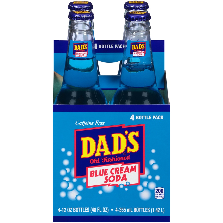slide 1 of 7, Dad's Old Fashioned Blue Cream Soda, 4 ct; 12 fl oz