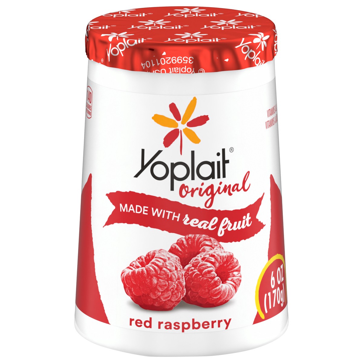 slide 1 of 9, Yoplait Original Low Fat Red Raspberry Yogurt Cup, Made with Real Fruit, 6 oz, 6 oz