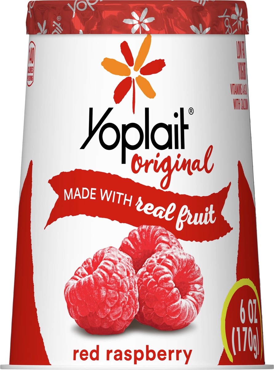 slide 7 of 9, Yoplait Original Red Raspberry Low Fat Yogurt, 6 oz Yogurt Cup, 6 oz