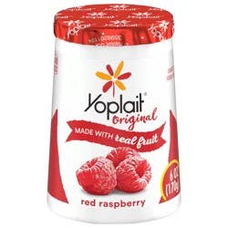 Yoplait Original Low Fat Red Raspberry Yogurt Cup, Made with Real Fruit, 6 oz