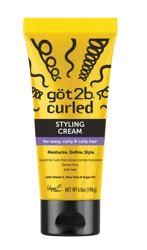 göt2b Curled Styling Cream for Curly & Coily Hair, Tames Frizz with a Soft Feel, 6 oz