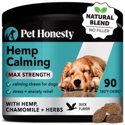 Pet Honesty Hemp Calming Max Strength Soft Chews for Dogs, Stress & Anxiety Relief, Duck Flavor, 90 ct