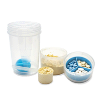 slide 3 of 5, Kolorae Fitness Shaker Cup with Pill and Powder Compartments, 18.5 oz