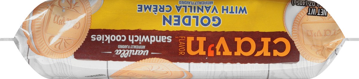 slide 2 of 14, Crav'n Flavor Golden With Vanilla Creme Vanilla Sandwich Cookies 14.3 oz, 14.3 oz