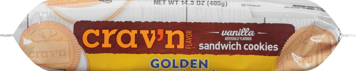 slide 8 of 14, Crav'n Flavor Golden With Vanilla Creme Vanilla Sandwich Cookies 14.3 oz, 14.3 oz