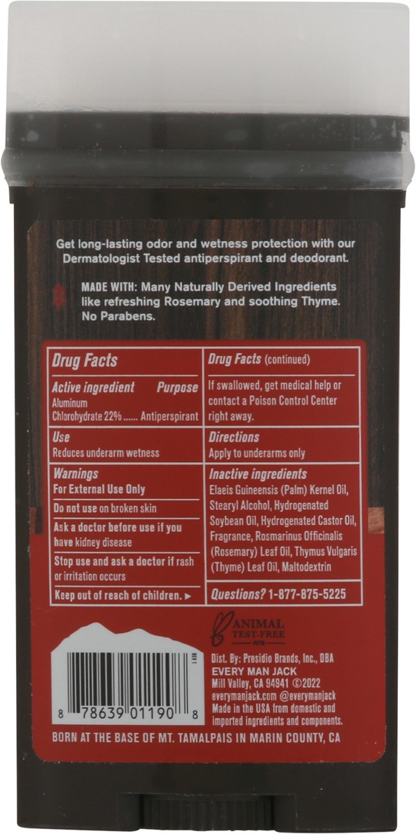 slide 4 of 9, Every Man Jack Men’s Cedarwood Antiperspirant Deodorant - Stay Fresh with Antiperspirant Men’s Deodorant - Odor Crushing, Long Lasting, Plant-Based, and No Harsh Chemicals - 2.6 oz, 2.6 oz