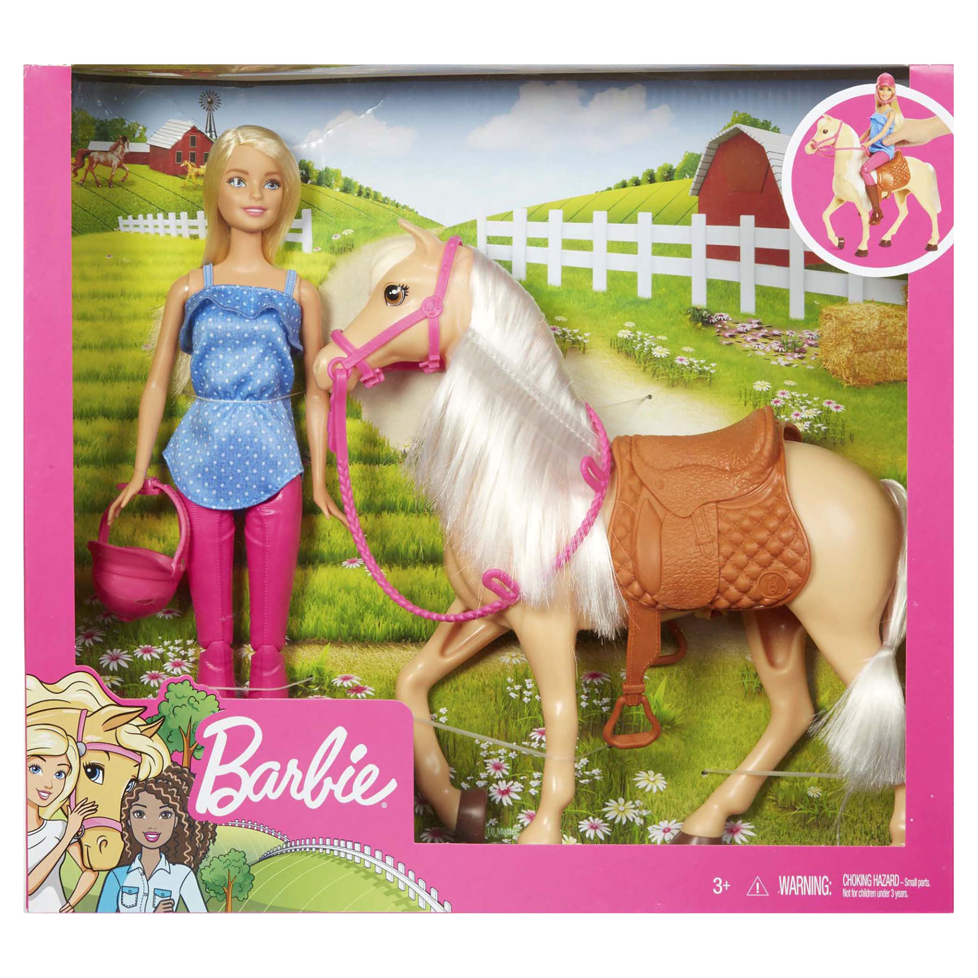 slide 1 of 17, Barbie Doll & Horse Set, 1 ct