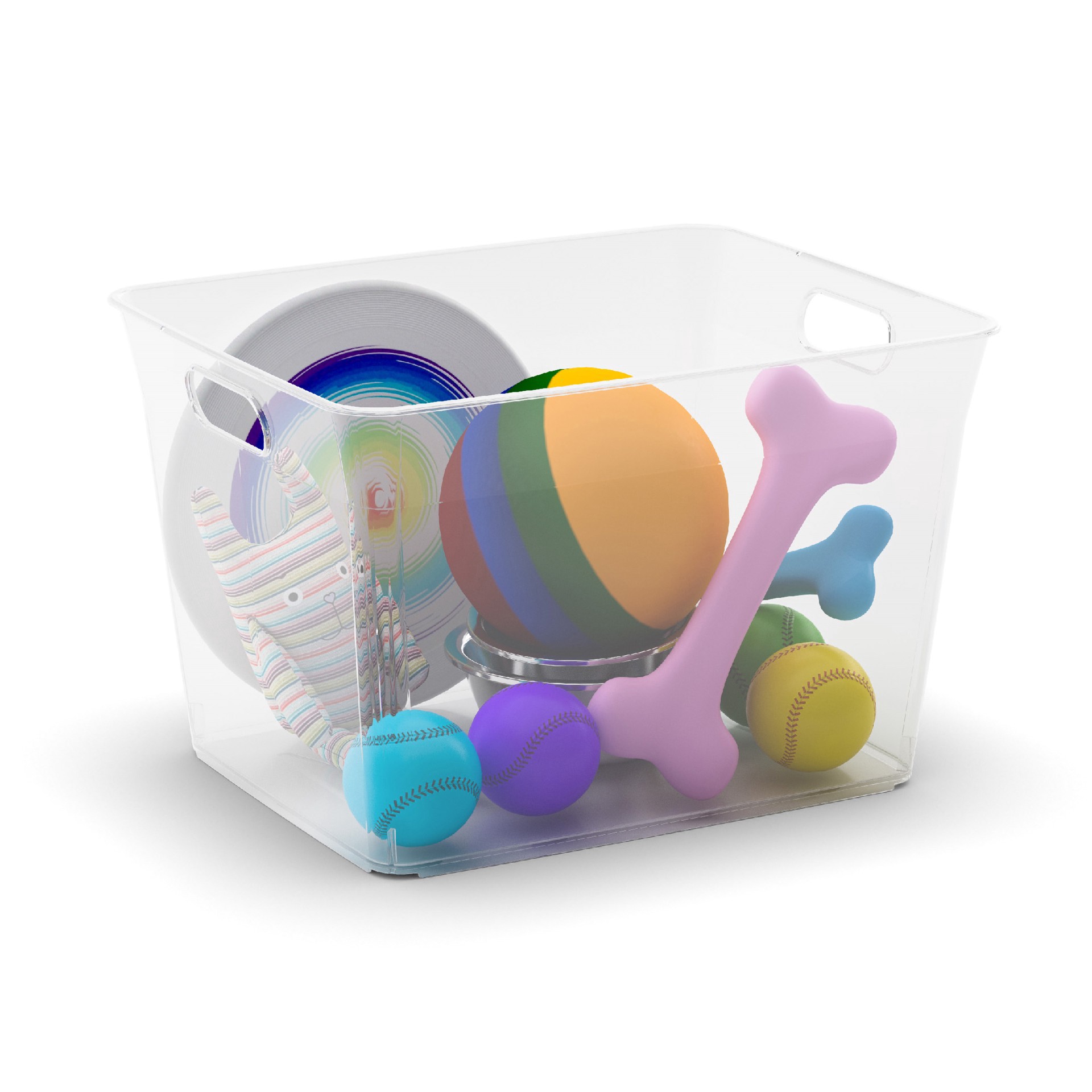 slide 3 of 5, Curver V-Basket Extra Large Clear Organizing Storage Basket, 10 in x 13 in x 15 in