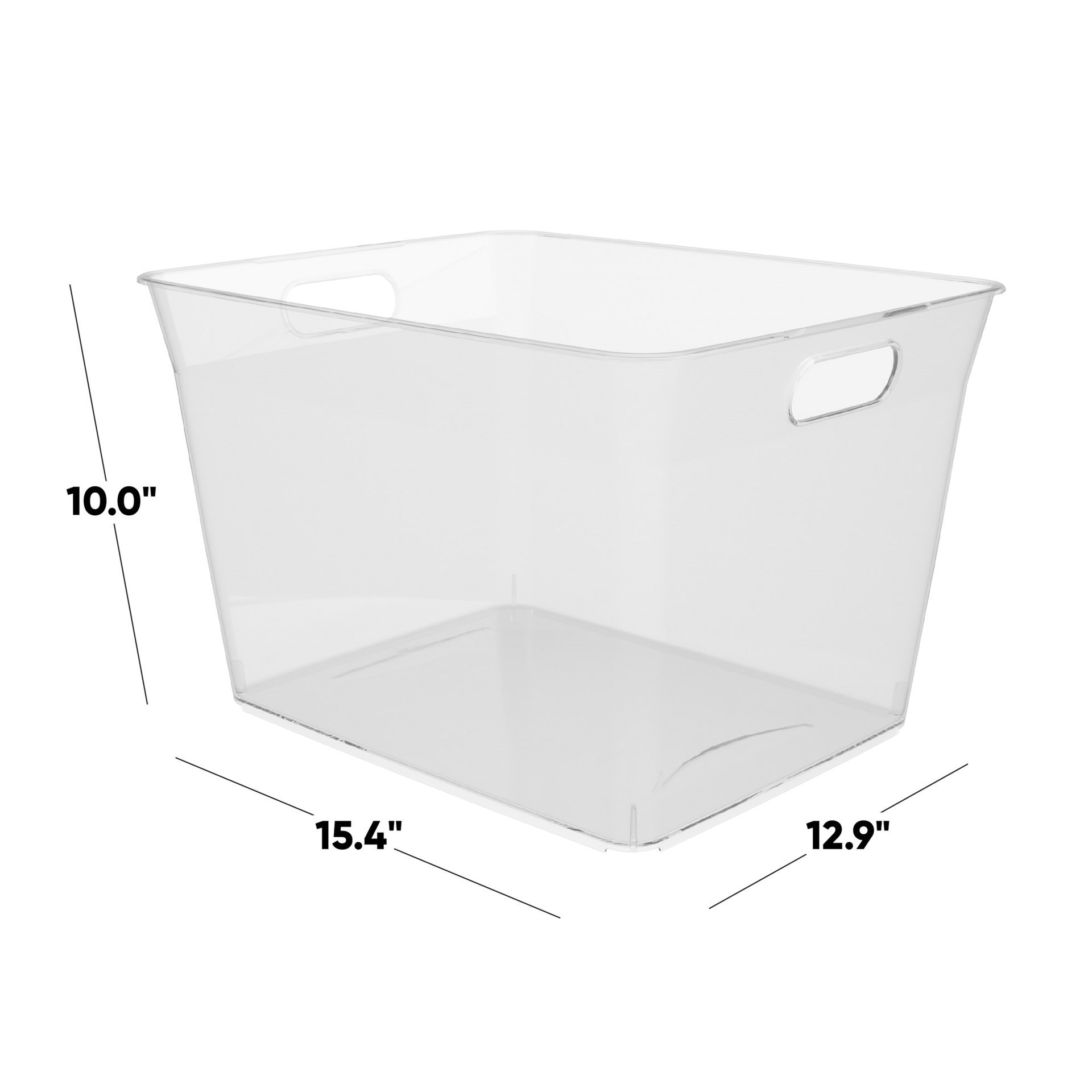 slide 2 of 5, Curver V-Basket Extra Large Clear Organizing Storage Basket, 10 in x 13 in x 15 in