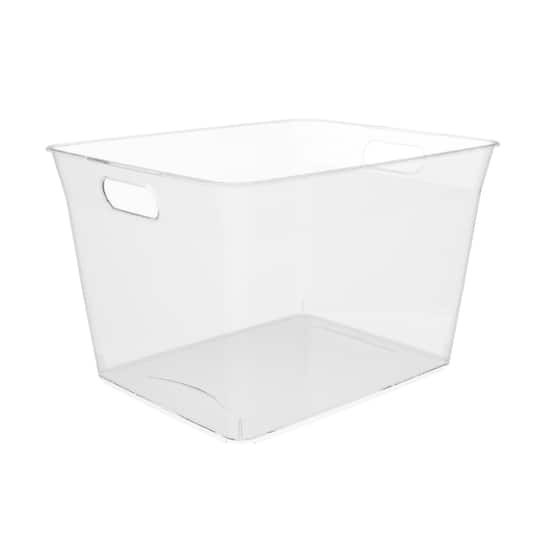 slide 1 of 5, Curver V-Basket Extra Large Clear Organizing Storage Basket, 10 in x 13 in x 15 in