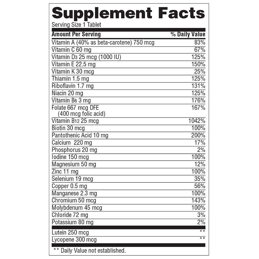slide 4 of 4, Walgreens Adults 50+ Multivitamin Tablets, 220 ct