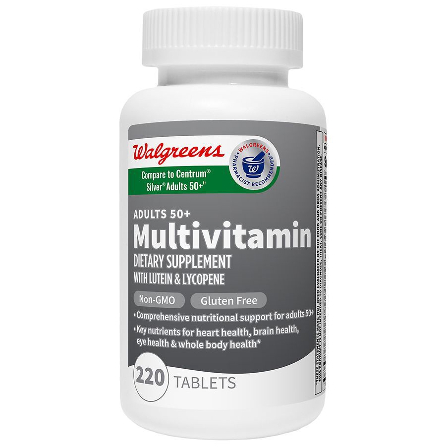 slide 1 of 4, Walgreens Adults 50+ Multivitamin Tablets, 220 ct