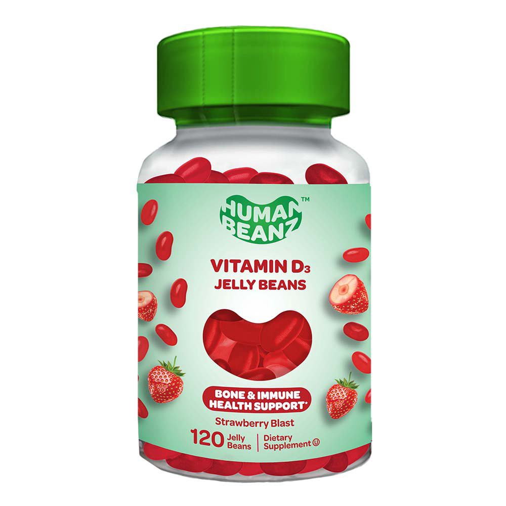 slide 1 of 1, Human Beanz Vitamin D3 Jelly Beans - Strawberry Blast, 120 ct