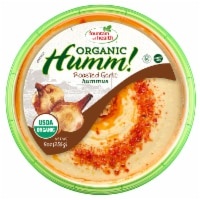 slide 1 of 1, Fountain Of Health Organic Humm! Roasted Garlic Hummus, 9 oz