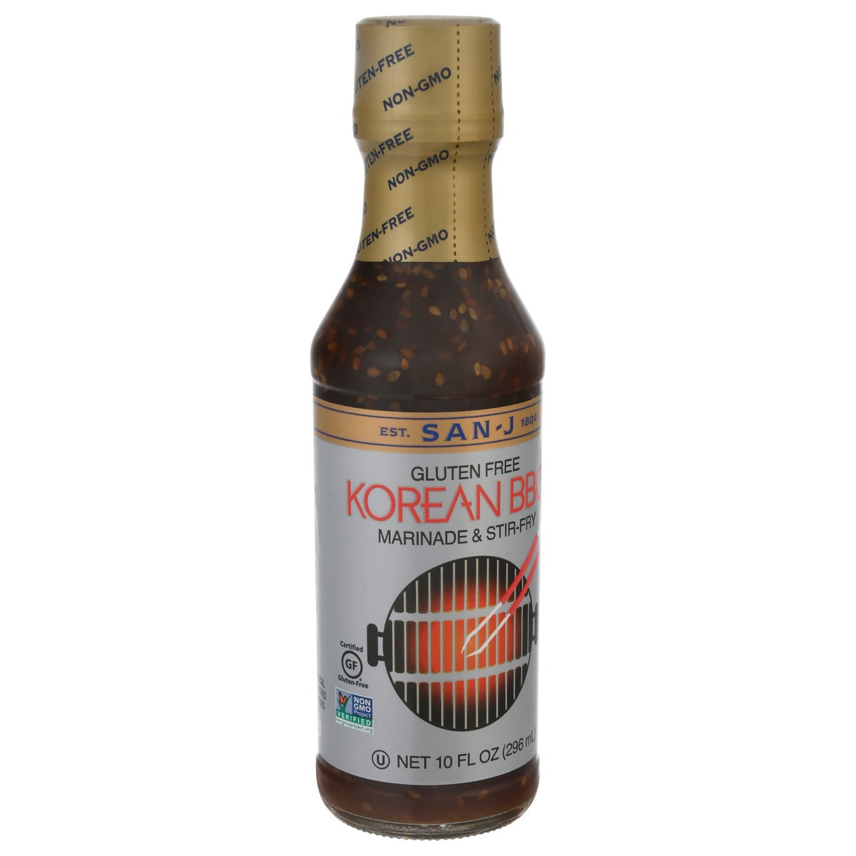 slide 2 of 12, San-J Gluten Free Korean BBQ Marinade & Stir-Fry 10 fl oz, 10 fl oz