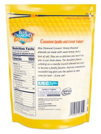 slide 3 of 5, Blue Diamond Honey Roasted Almonds Value Pack 16 oz, 1 ct