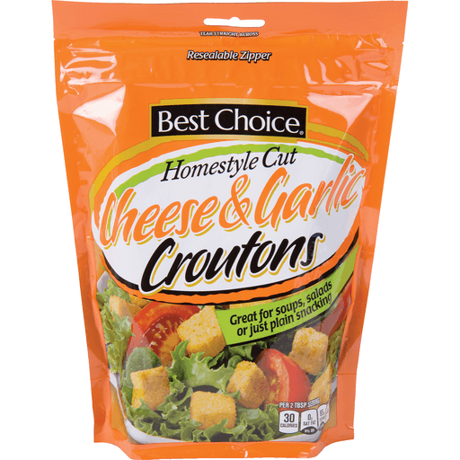 slide 1 of 1, Best Choice Homestyle Cut Cheese & Garlic Croutons, 5 oz