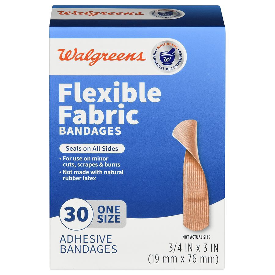 slide 1 of 5, Walgreens Flexible Fabric Adhesive Bandages, 30 ct