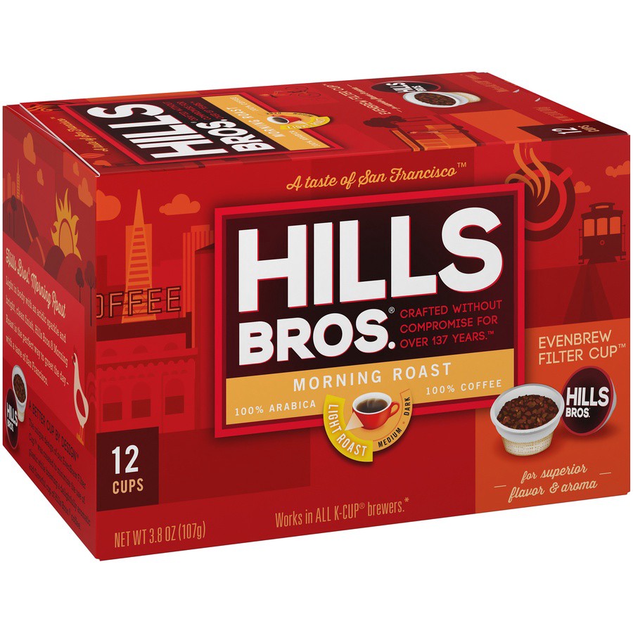 slide 6 of 7, Hills Bros. Coffee, Light Roast, Morning Roast, Cups - 12 ct, 12 ct