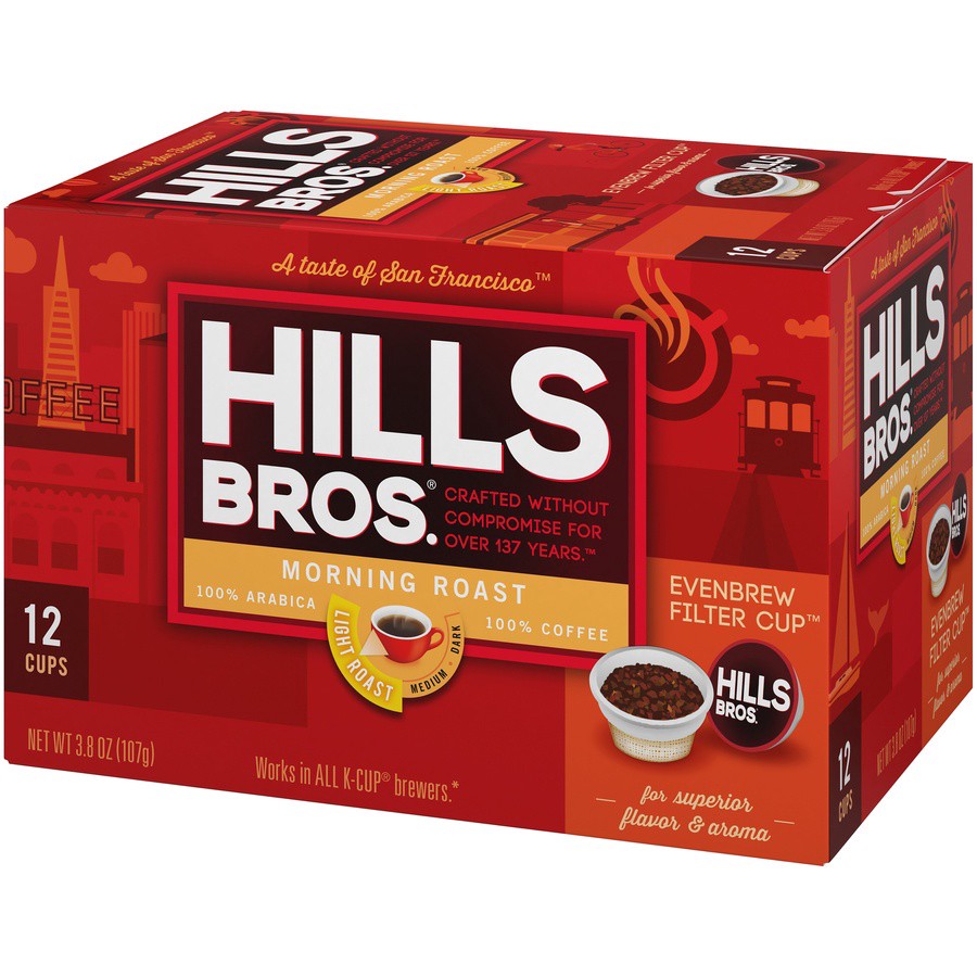 slide 4 of 7, Hills Bros. Coffee, Light Roast, Morning Roast, Cups - 12 ct, 12 ct