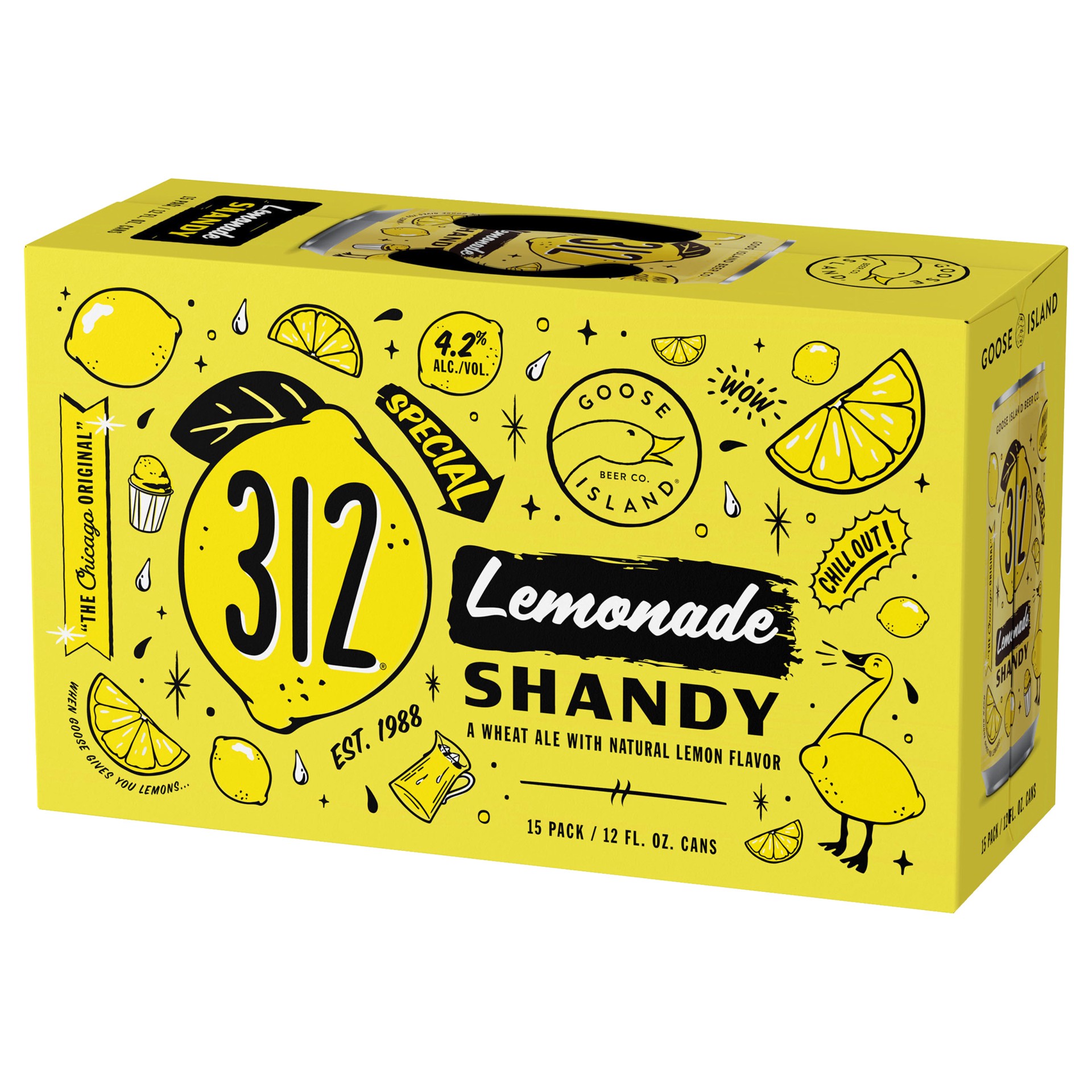 slide 4 of 4, Goose Island 312 Lemonade Shandy 15 Pack, 12 fl oz Cans, 1 ct