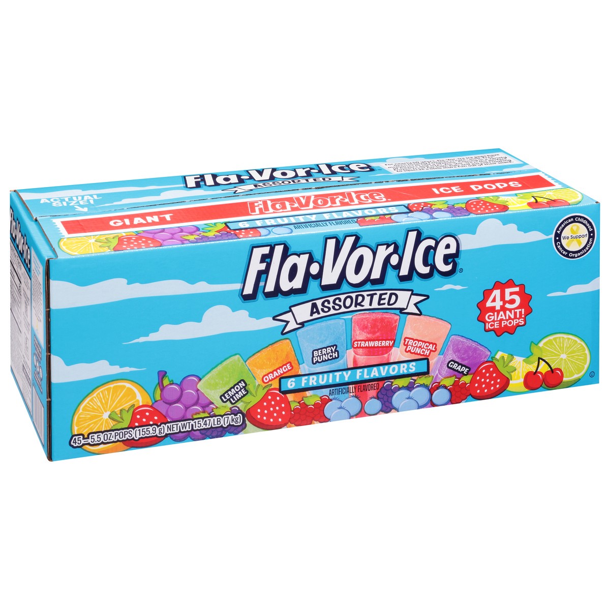 slide 8 of 9, Fla-Vor-Ice Giant Assorted Ice Pops Giant 45 - 5.5 oz Pops, 45 ct