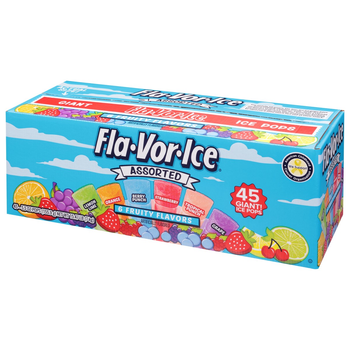 slide 7 of 9, Fla-Vor-Ice Giant Assorted Ice Pops Giant 45 - 5.5 oz Pops, 45 ct