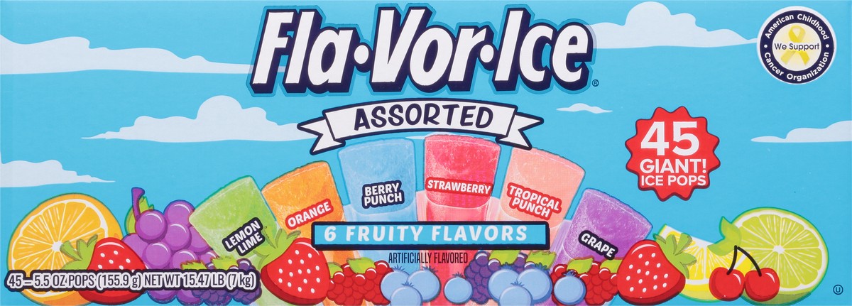 slide 3 of 9, Fla-Vor-Ice Giant Assorted Ice Pops Giant 45 - 5.5 oz Pops, 45 ct