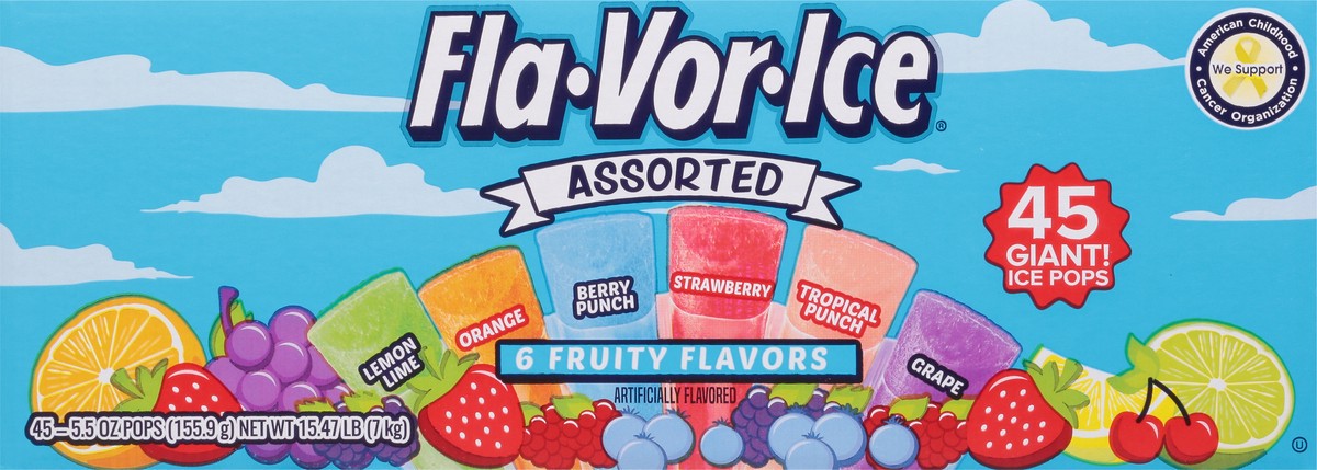 slide 9 of 9, Fla-Vor-Ice Giant Assorted Ice Pops Giant 45 - 5.5 oz Pops, 45 ct