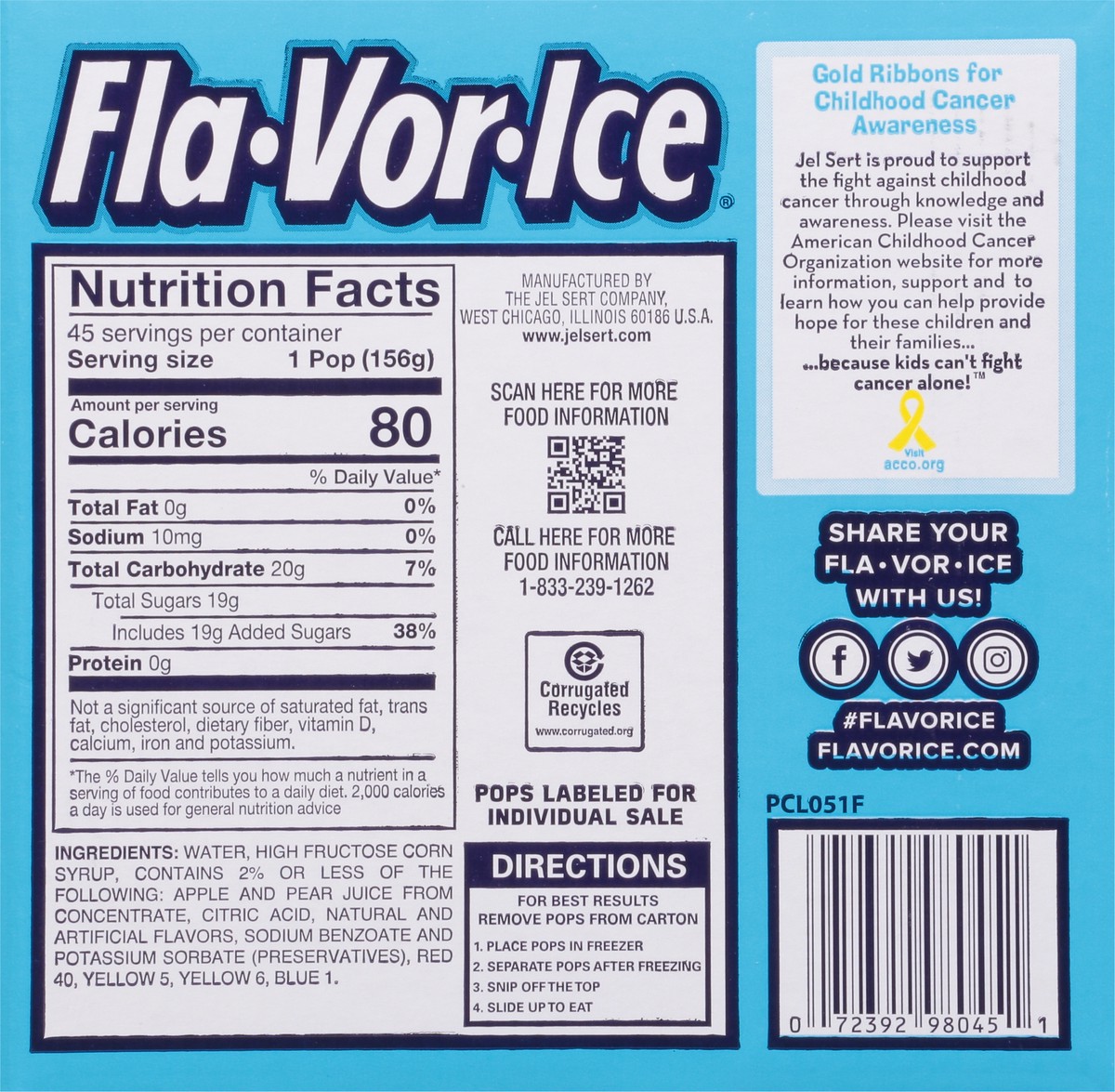 slide 4 of 9, Fla-Vor-Ice Giant Assorted Ice Pops Giant 45 - 5.5 oz Pops, 45 ct