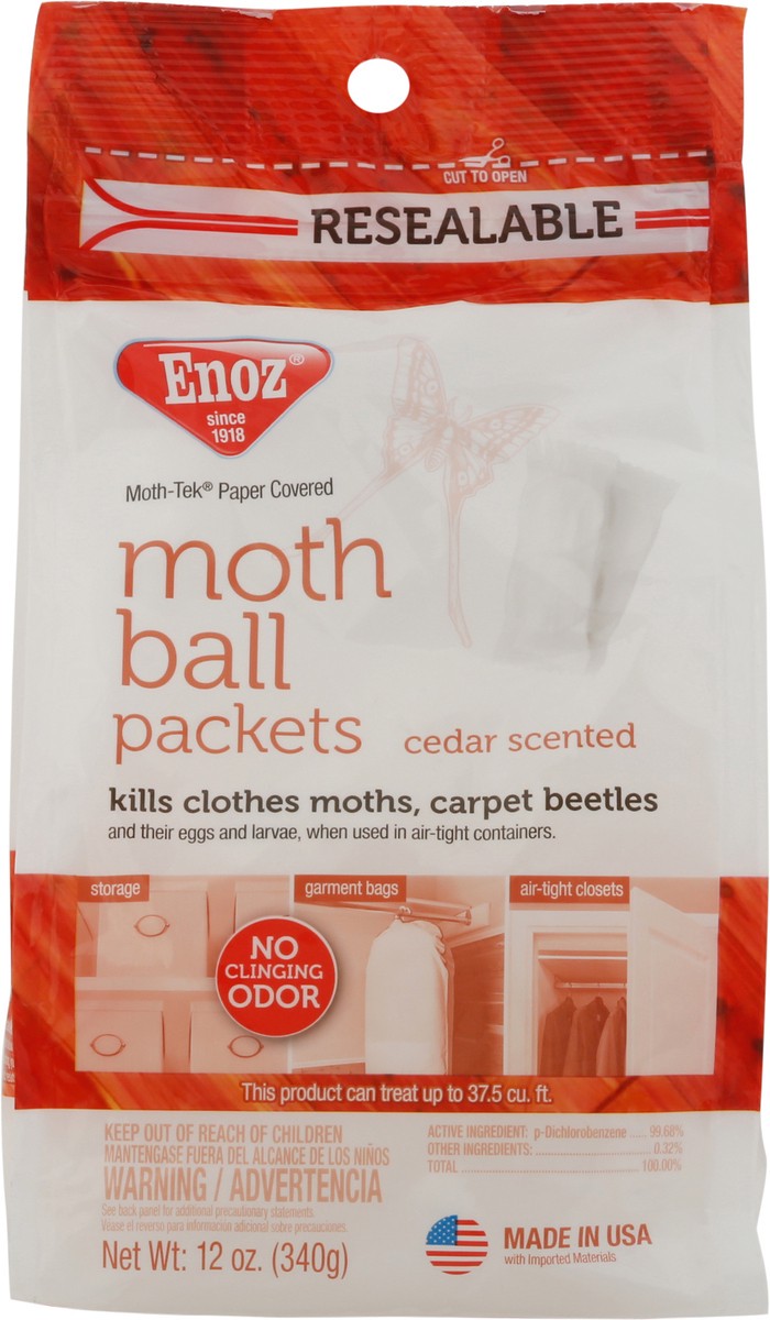 slide 7 of 9, Enoz Moth Ball Packets, Cedar Scented, 12 oz